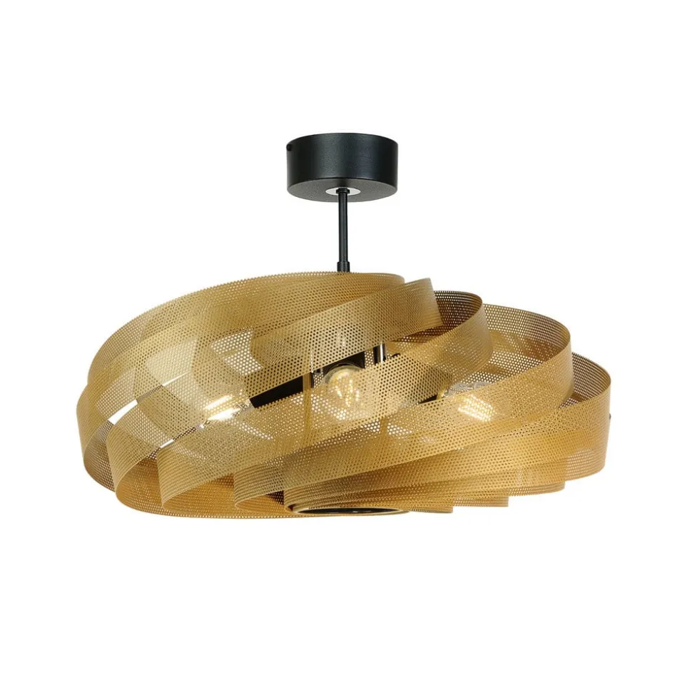 Loftlampe Vento, guldfarvet, Ø 60 cm