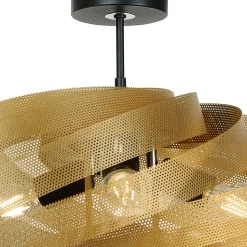 Loftlampe Vento, guldfarvet, Ø 60 cm