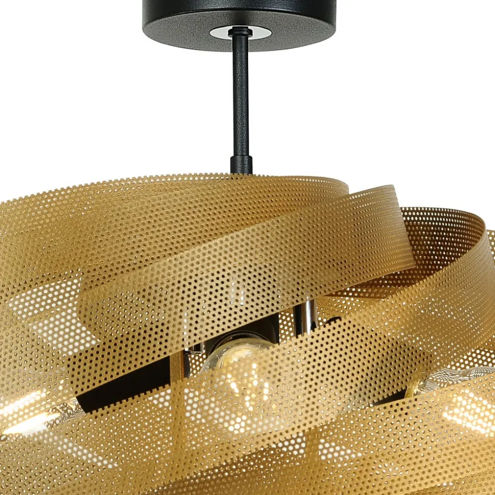 Loftlampe Vento, guldfarvet, Ø 60 cm