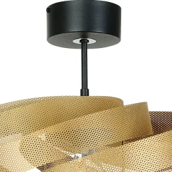 Loftlampe Vento, guldfarvet, Ø 50 cm