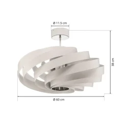 Loftlampe Vento, hvid, Ø 60 cm, metal, E27