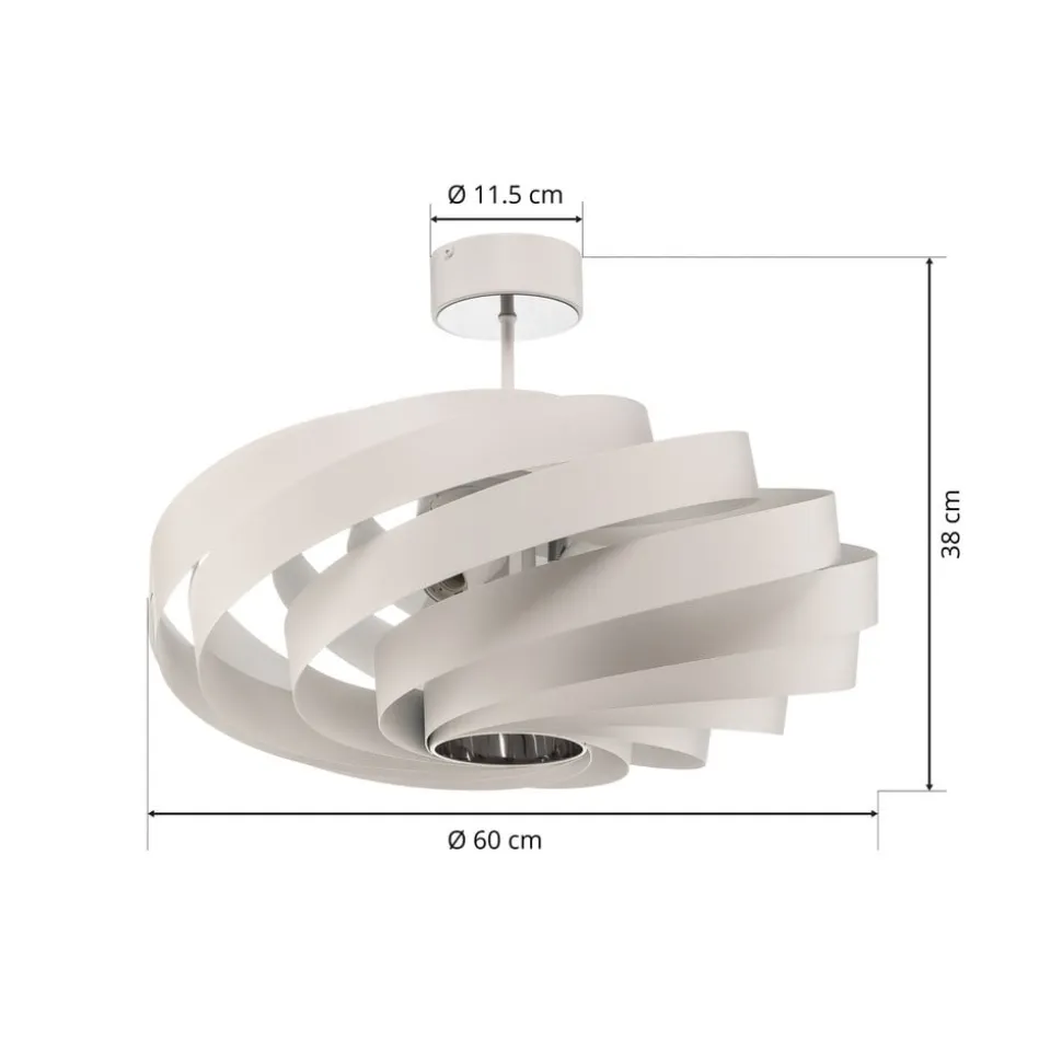 Loftlampe Vento, hvid, Ø 60 cm, metal, E27