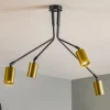 Loftlampe Verno 4 Black i sort og guld