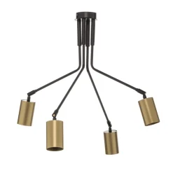 Loftlampe Verno 4 Black i sort og guld