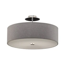 Loftlampe Viviane med tekstilskærm, grå