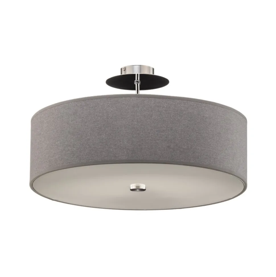 Loftlampe Viviane med tekstilskærm, grå