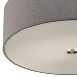 Loftlampe Viviane med tekstilskærm, grå