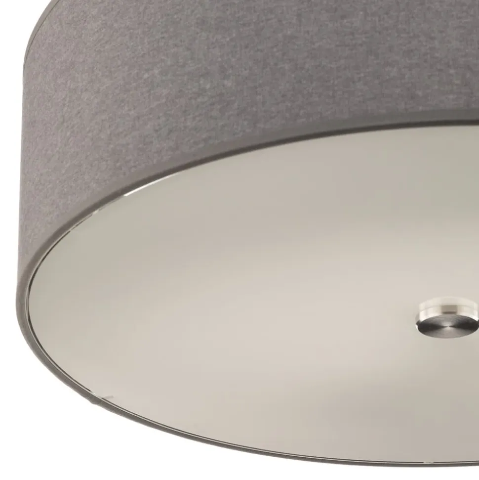 Loftlampe Viviane med tekstilskærm, grå