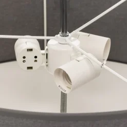 Loftlampe Viviane med tekstilskærm, grå