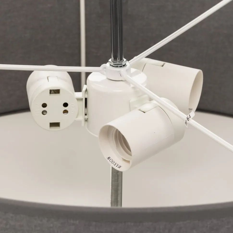 Loftlampe Viviane med tekstilskærm, grå
