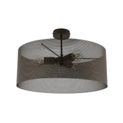 Loftlampe Zofia, kaffebrun, metal, Ø 50 cm, 3 lyskilder, E27