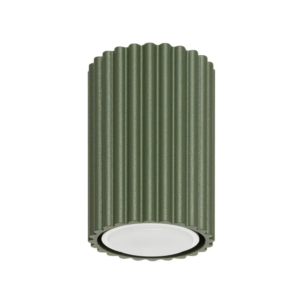 Loftslampe ALORA, olivengrøn, Ø 7 cm, metal, GU10