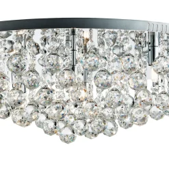 Loftslampe Hanna krom glas krystal kugler 80 cm