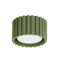 Loftslampe RIBLA, olivengrøn, Ø 10 cm, metal, GX53