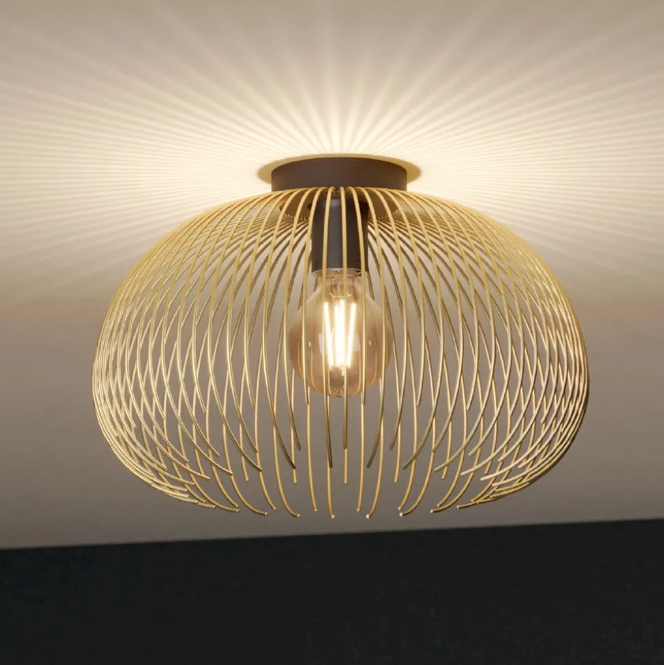 Loftslampe Venezuela, skærm lavet af gyldne stænger