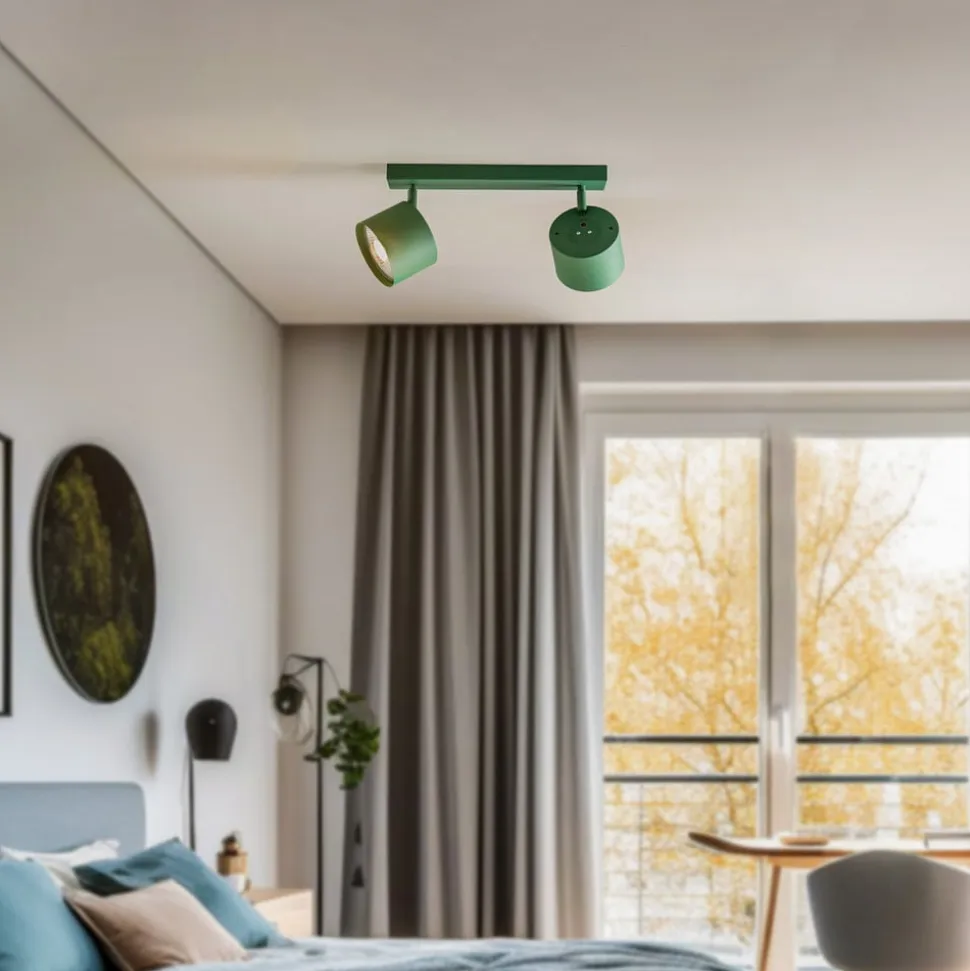 Loftspot Chloe justerbar med 2 lyskilder, grøn