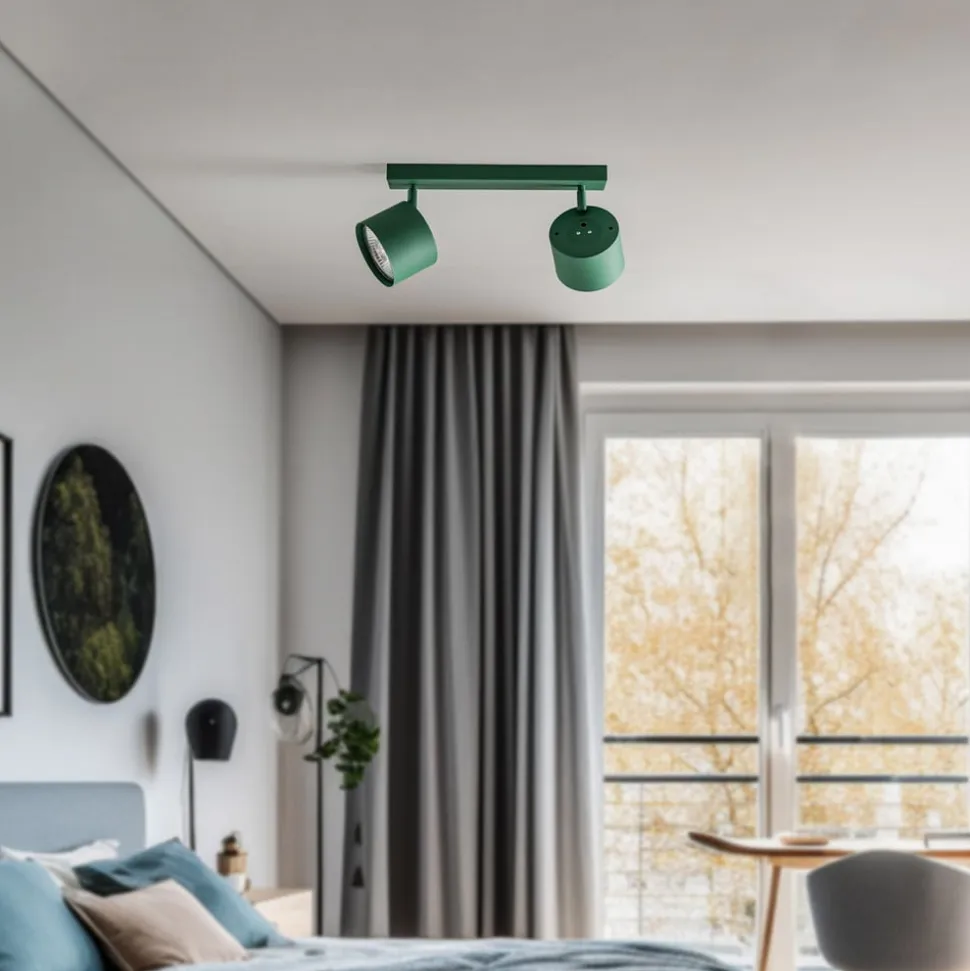 Loftspot Chloe justerbar med 2 lyskilder, grøn