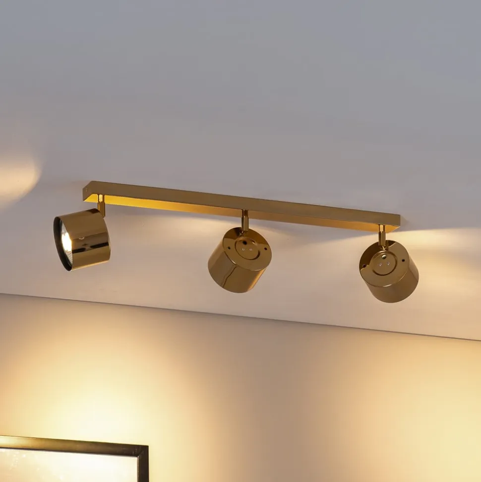 Loftspot Chloe justerbar, 3 lyskilder, stål messingfarvet