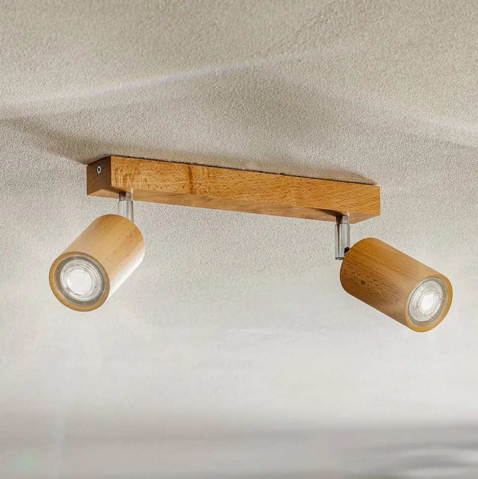Loftspot Cre i træ, 2 lyskilder