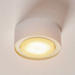 Loftspot Flea i stål, hvid