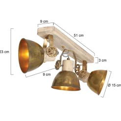 Loftspot Gearwood, 3 lyskilder bronze