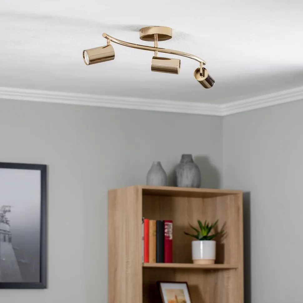 Loftspot, guld, 3 lyskilder