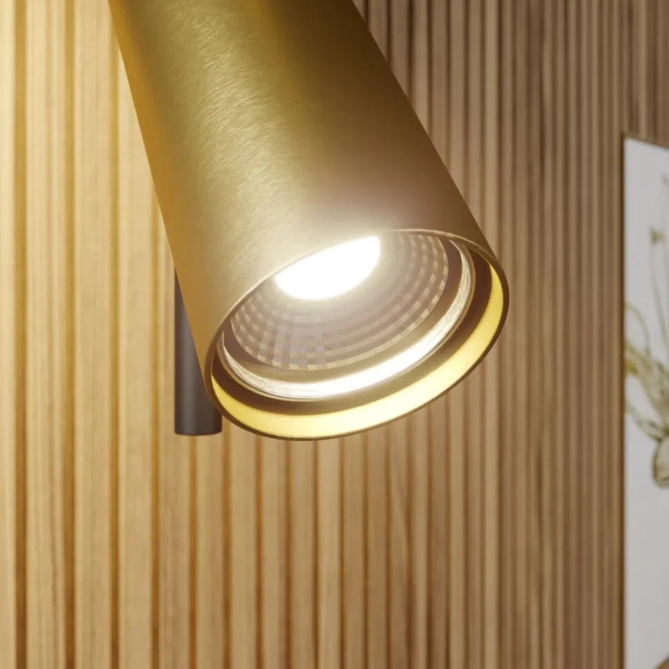 Loftspot Leda 2, 2 lyskilder, sort-guld