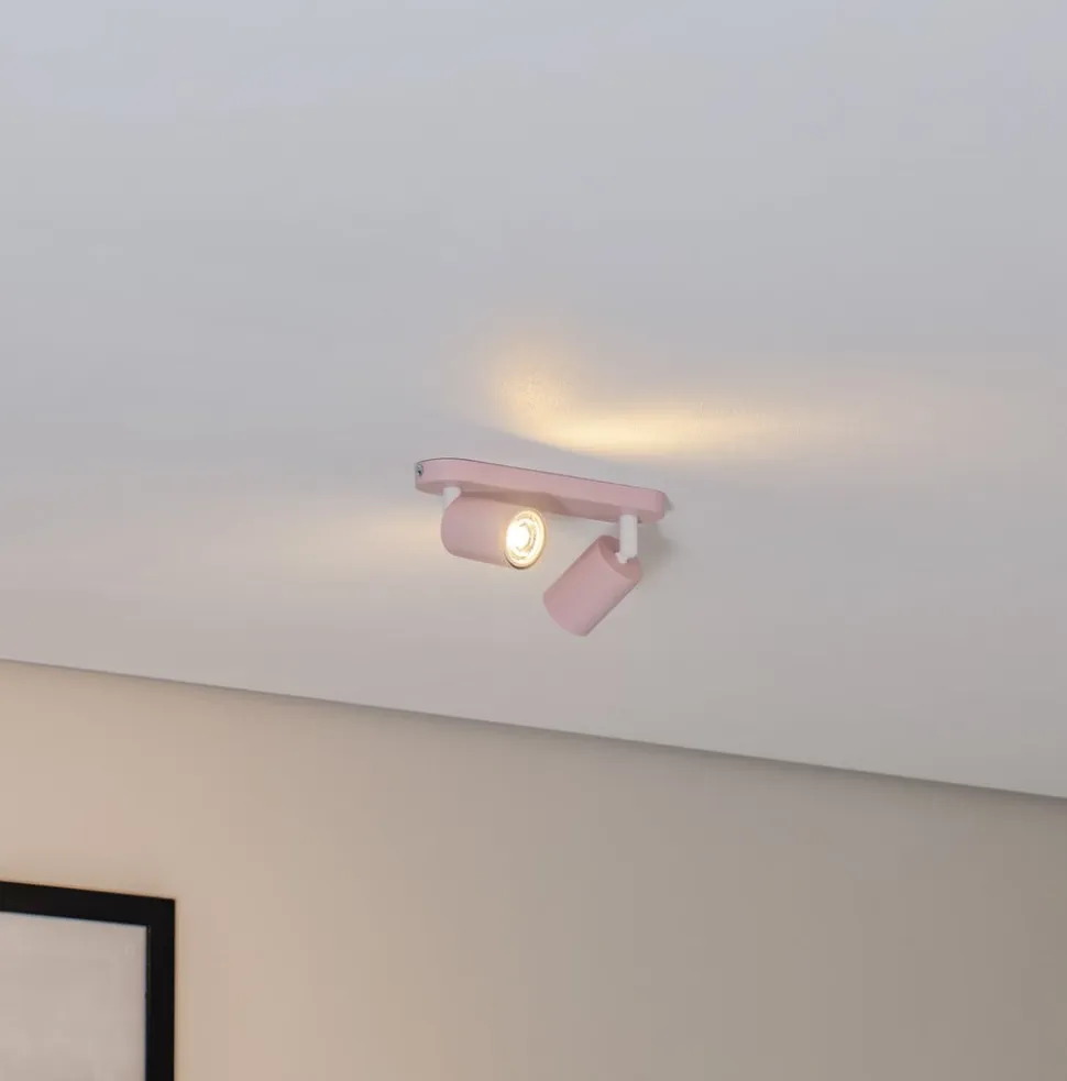 Loftspot Livia, lyserød, 35 cm, 2 lyskilder, metal, GU10