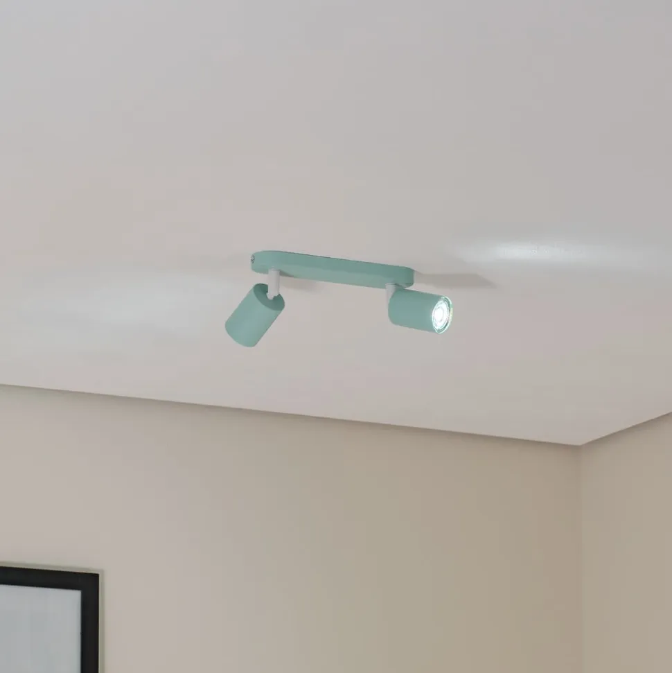 Loftspot Livia, mintgrøn, 35 cm, 2 lyskilder, metal, GU10