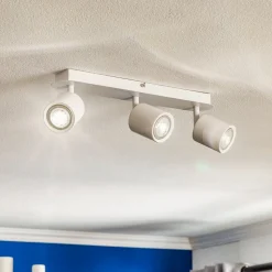 Loftspot Modo i stål, hvid, 3 lyskilder