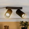 Loftspot Mono II sort/indvendig guld 2 lyskilder