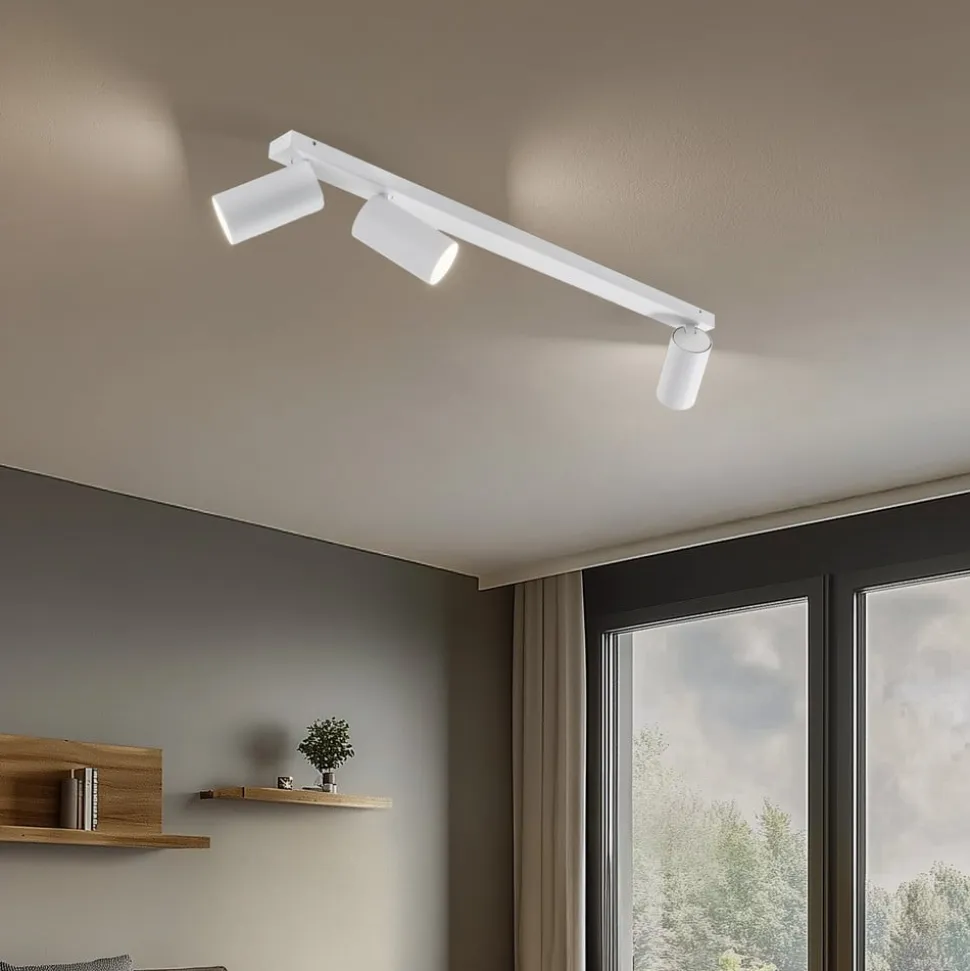Loftspot Mono III, 3 lyskilder, hvid, 84 cm lang, GU10
