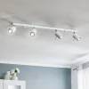 Loftspot Round, hvid, 4 lyskilder lineær