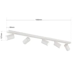 Loftspot Sean, hvid, 5 lyskilder, aluminium, GU10