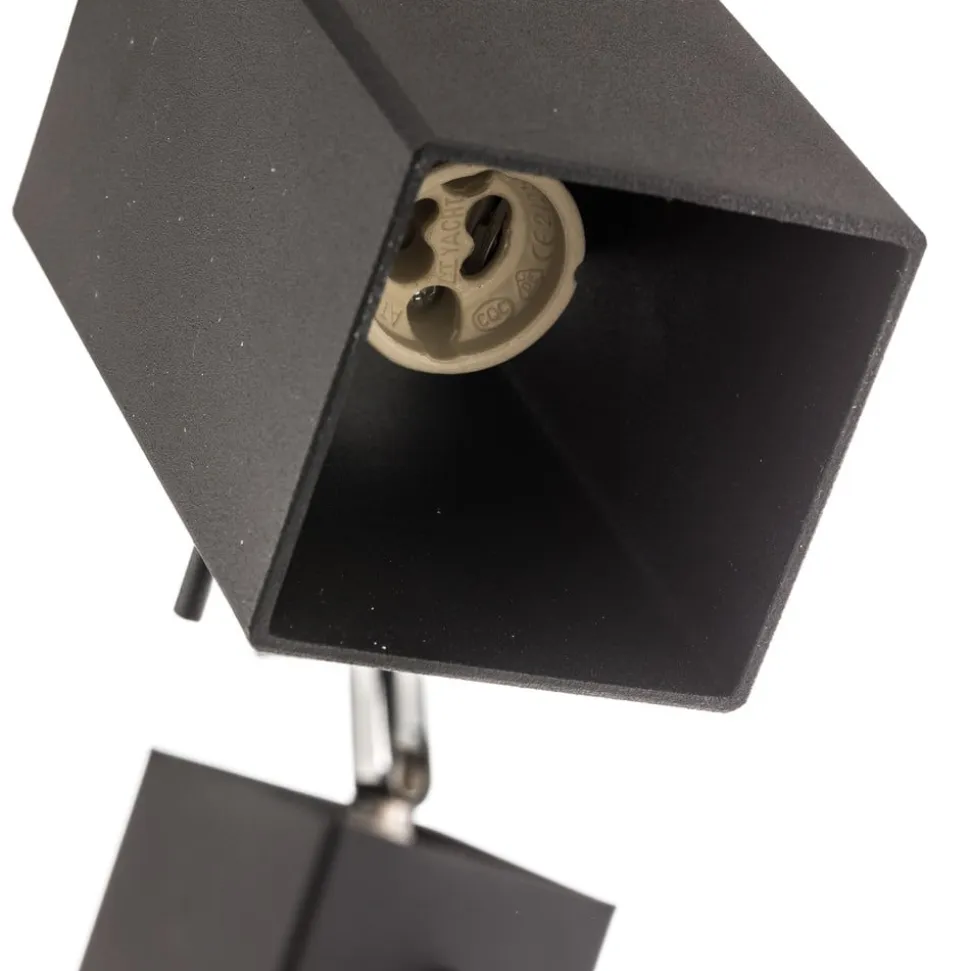 Loftspot Square, sort, 2 lyskilder