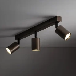 Loftspot Top, justerbar, brun, 3 lyskilder lineær