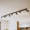 Loftspot Top, justerbar, brun, 8 lyskilder lineær