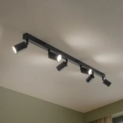 Loftspot Top, sort, 127 cm, 6 lyskilder, metal, GU10