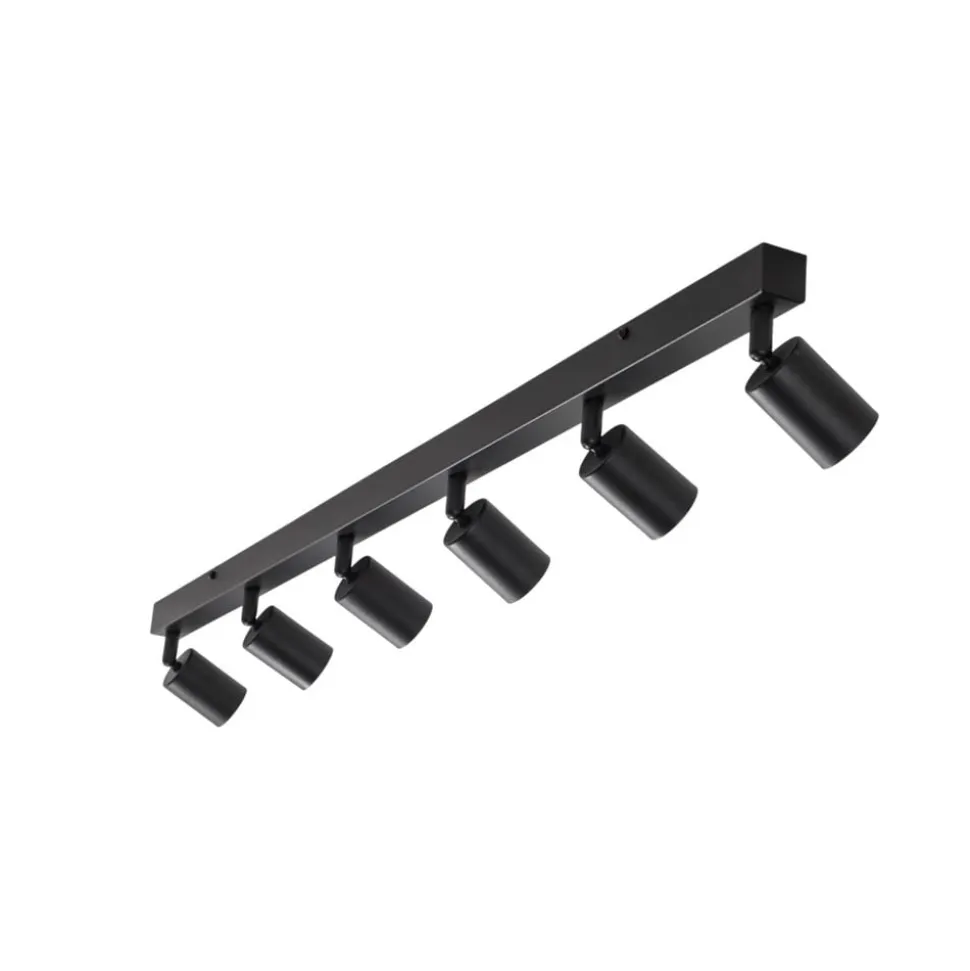 Loftspot Top, sort, 127 cm, 6 lyskilder, metal, GU10