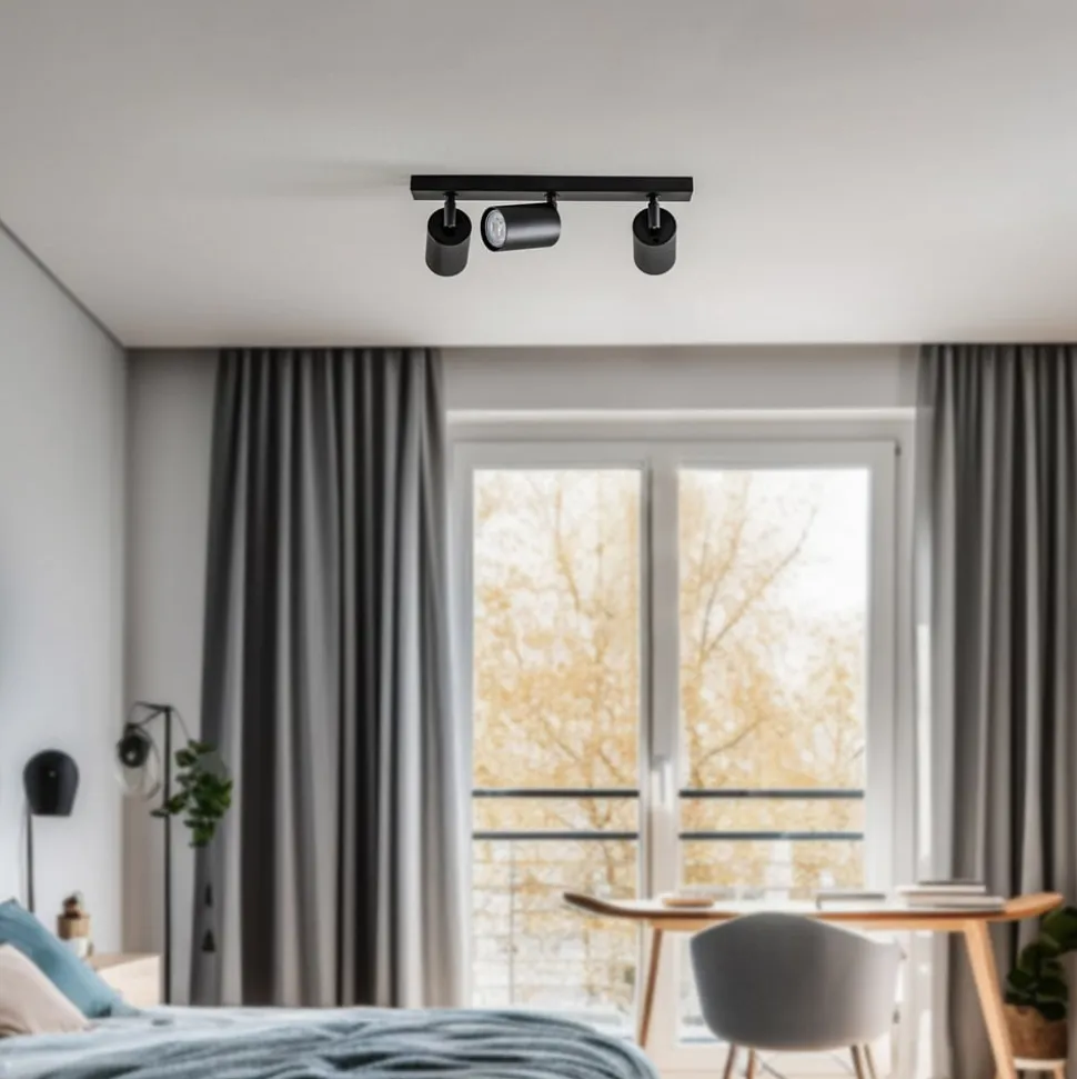 Loftspot Zoom, 3 lyskilder, sort