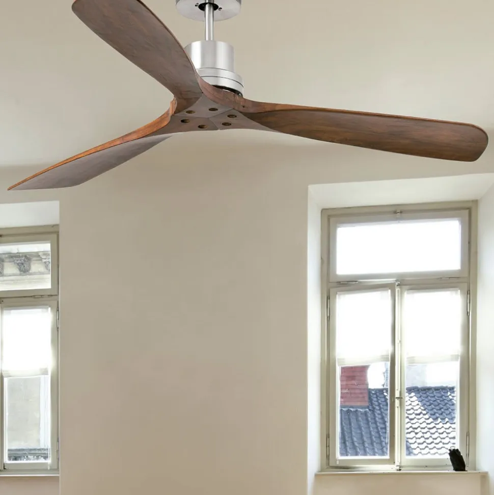 Loftsventilator Lantau fjernbetjening, valnød/stål