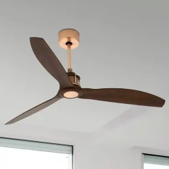 Loftventilator Just Fan kobber valnød