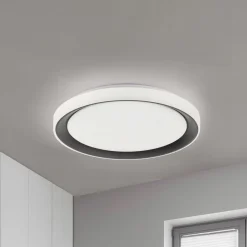 LOLA Smart Disc LED-loftlampe, sort/hvid, RGBW