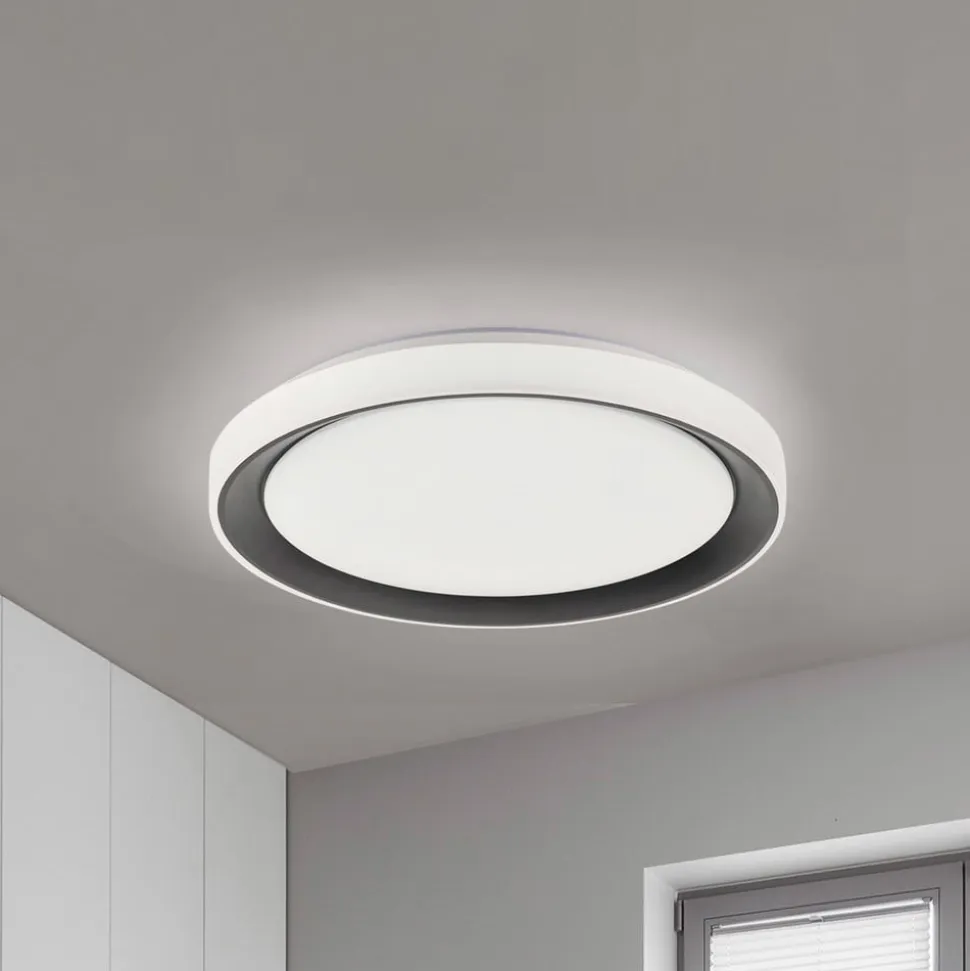 LOLA Smart Disc LED-loftlampe, sort/hvid, RGBW
