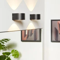 LOOM DESIGN Frey LED-væglampe IP65 2x6W sort