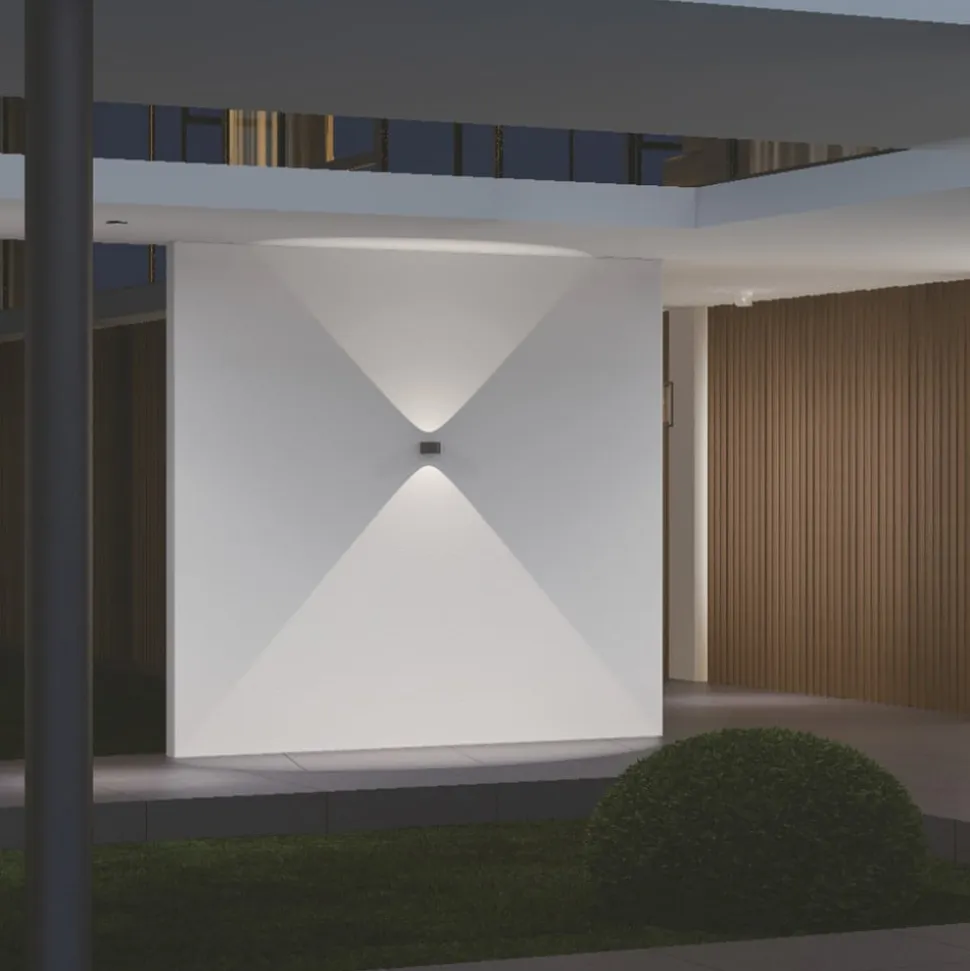 LOOM DESIGN Frey LED-væglampe IP65 2x6W sort