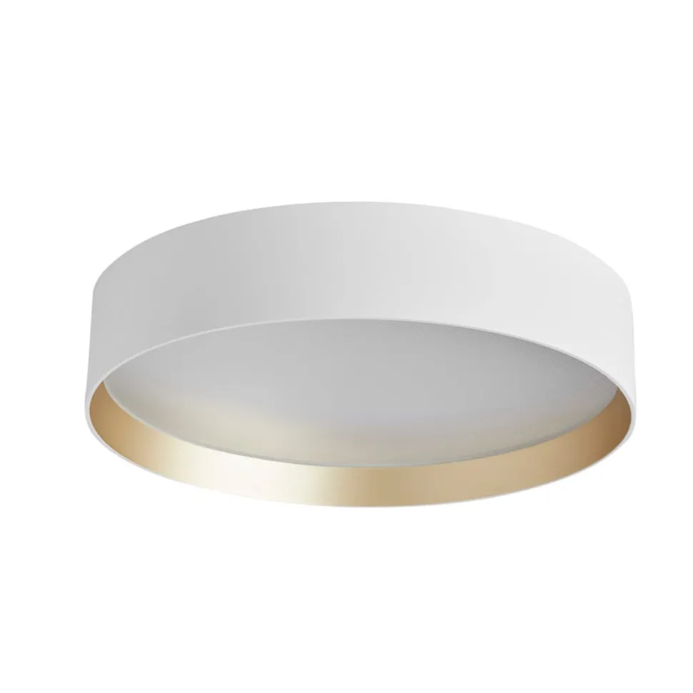 LOOM DESIGN LED-loftlampe Lucia, hvid/guldfarvet Ø 35 cm