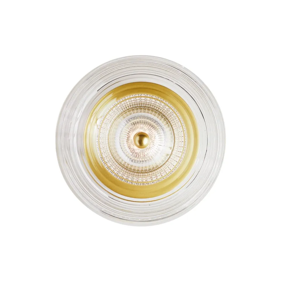 LOOM DESIGN LED-væglampe Glow guldfarvet/klar Ø 16 cm akryl