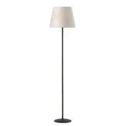 Loris gulvlampe, sort, sandbeige skærm