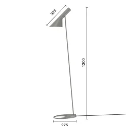 Louis Poulsen AJ design gulvlampe grå